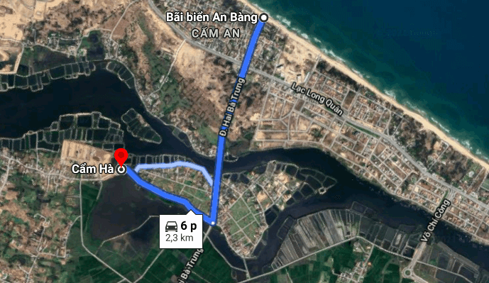 Hình ảnh tuyến đường đi từ Dự án Casamia Calm Hội An tới Biển An Bàng