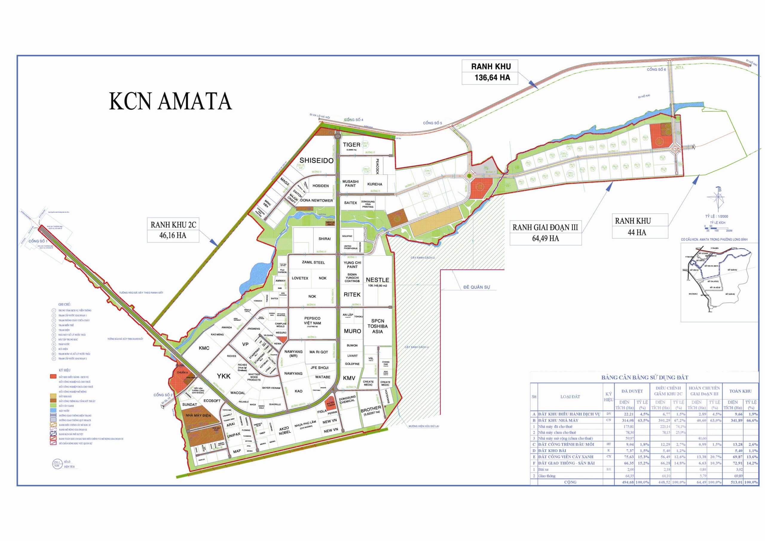 bản đồ dự án KCN Amata